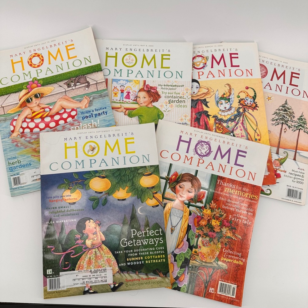 Mary Engelbreit Home Companion Magazine 2000 Full Year Lot 6 Issues Excellent